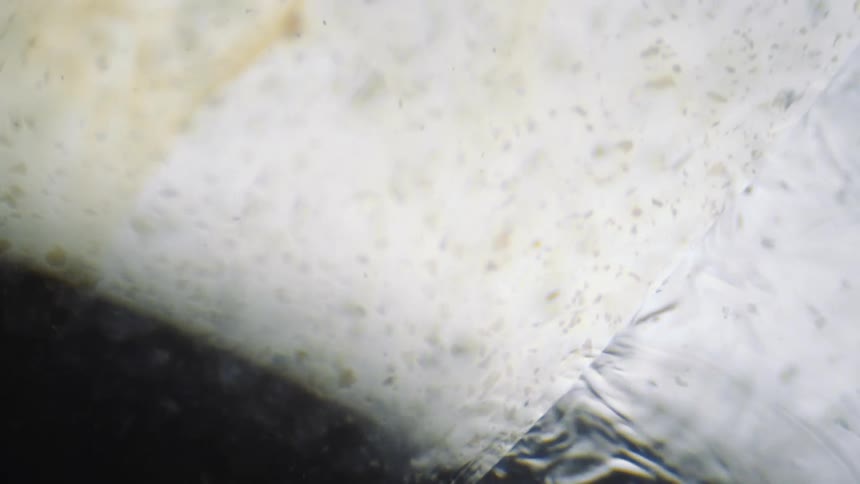 Fabric ripples in a liquid substance