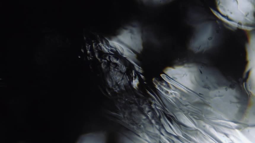 Water flows with a black and white background