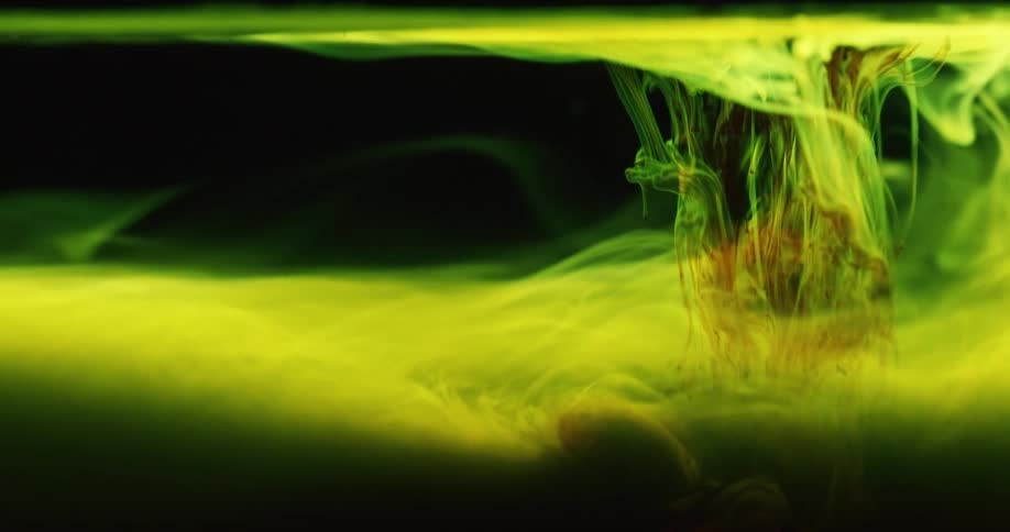 The green liquid slowly falls