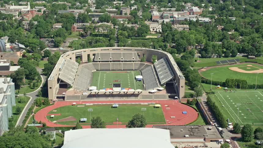 A stunning aerial view of Princeton University Stadium and Weaver Stadium in New Jersey perfect for showcasing college sports and entertainment on the East Coast