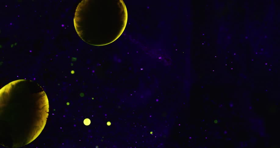 A view of bubbles absorbing each other