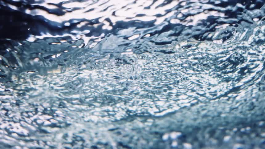 The water is rough and moving