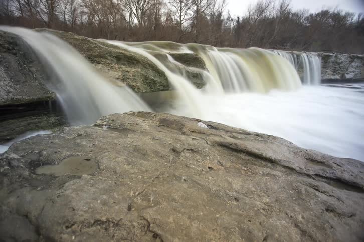 A river flowing over a ledge