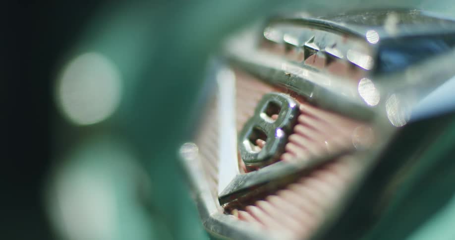 Close up of car emblem