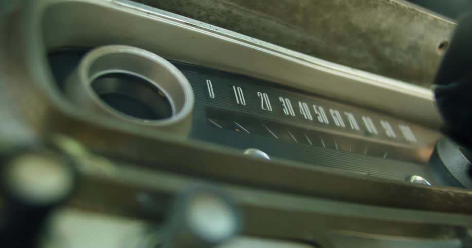 Close up of slidebar radio in a car