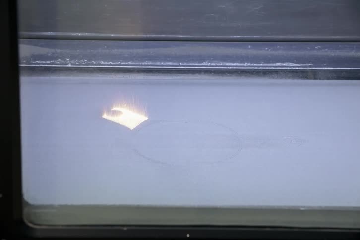 Lights flash cutting into the surface