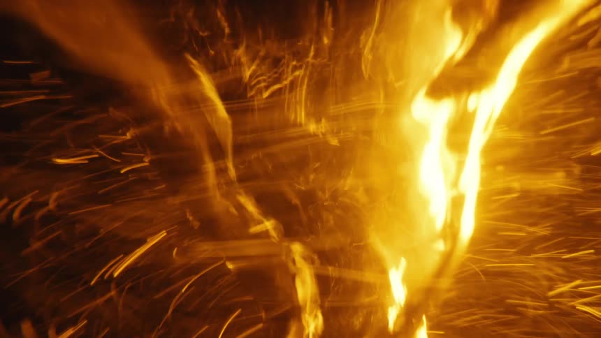 Water spinning under orange color