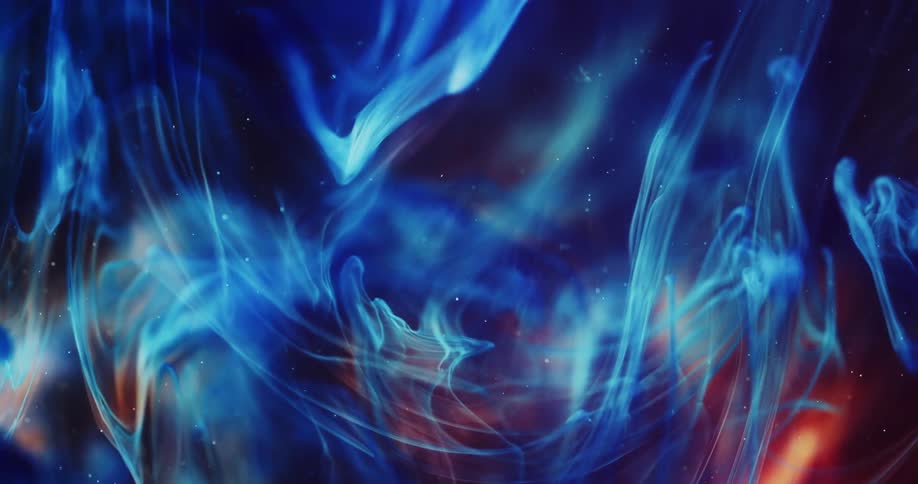 Blue and red swirls of smoke