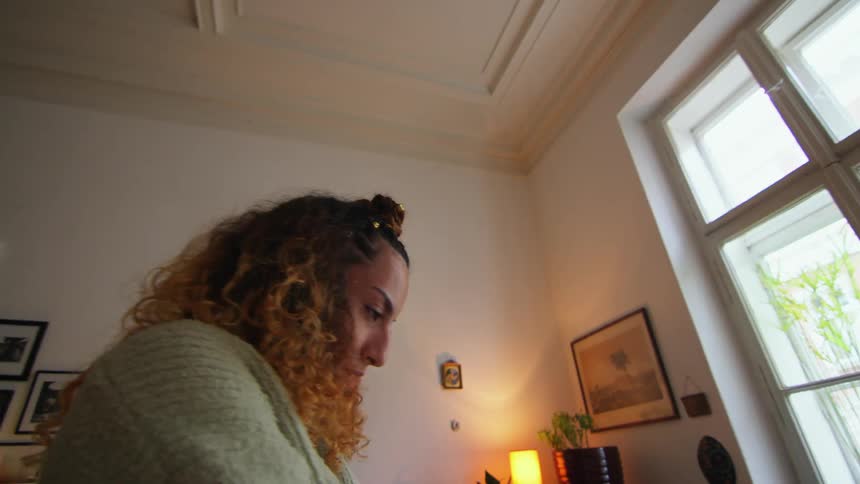 A woman dancing in a room