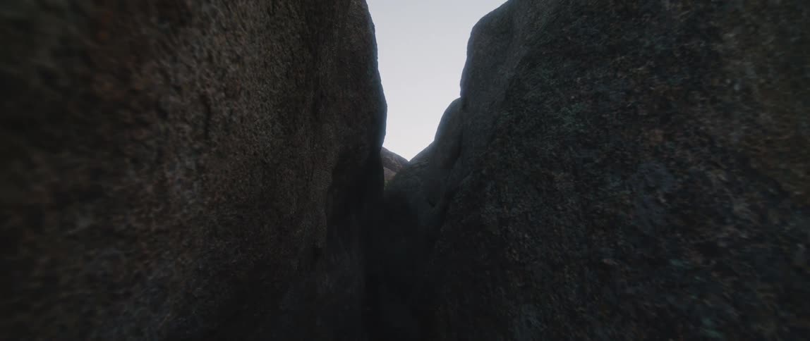 Two large rocks on mountain