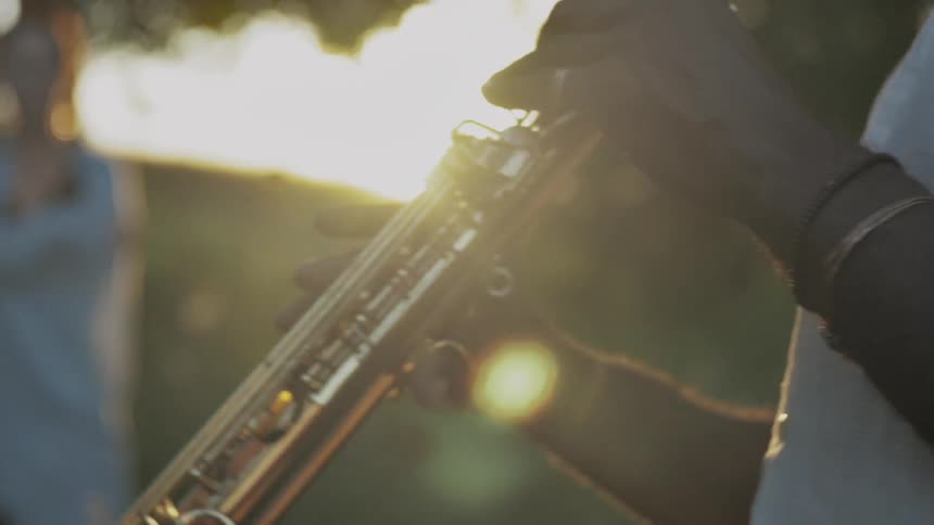 A man playing a clarinet