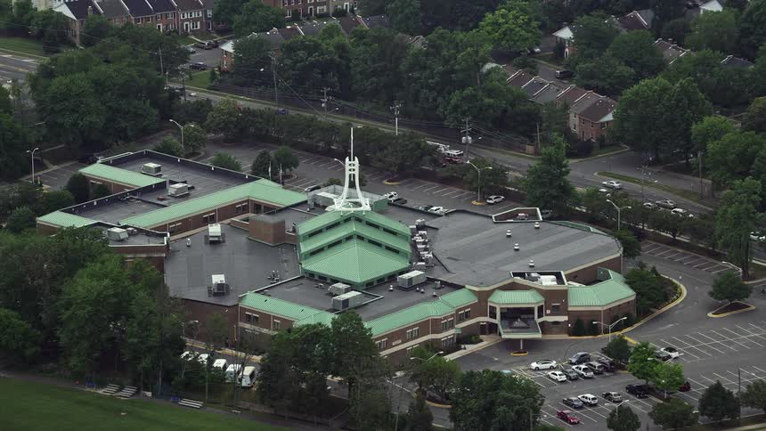 Aerial view showing Immanuel Christian School campus in Virginia during daytime