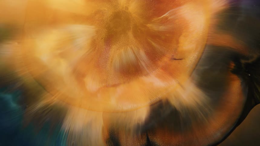 Golden shine expands in circular shape
