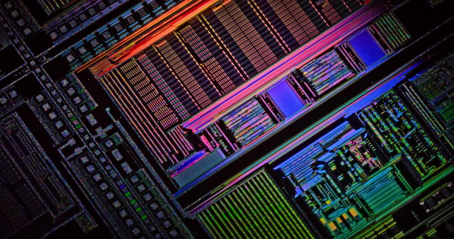 A orbiting shot of a circuit board