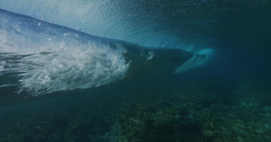 A wave moves across the ocean floor