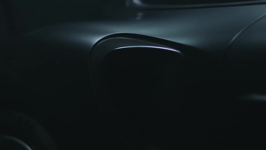 Close up of gray door of sports car