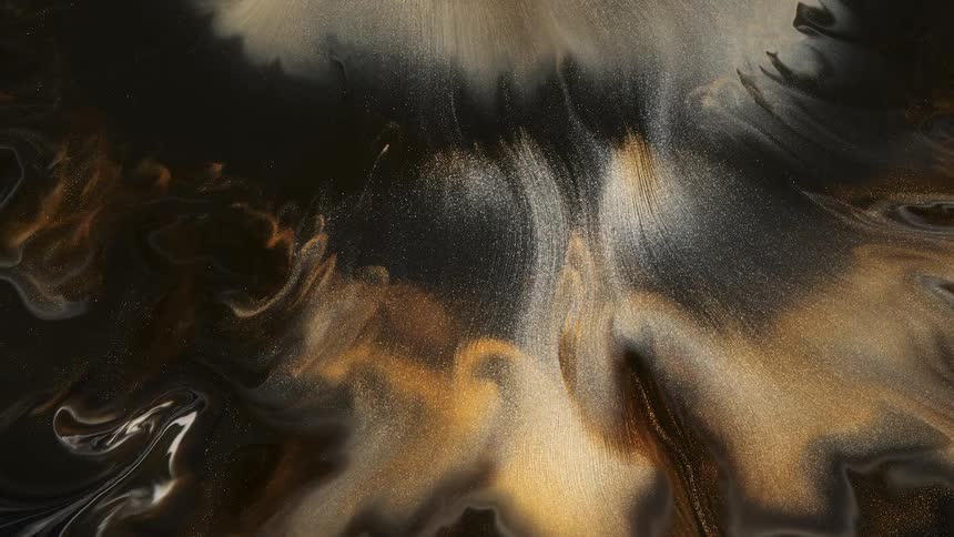 A yellow and black particle liquid spilling outward