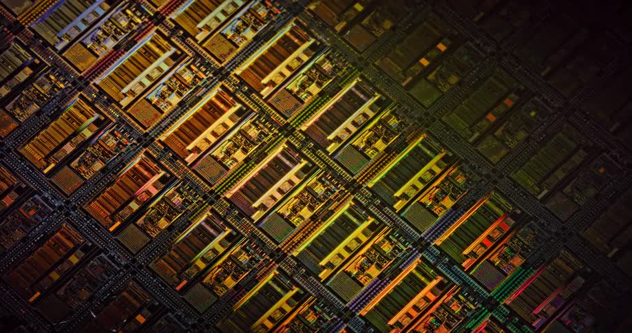 Colorful lights on a circuit board