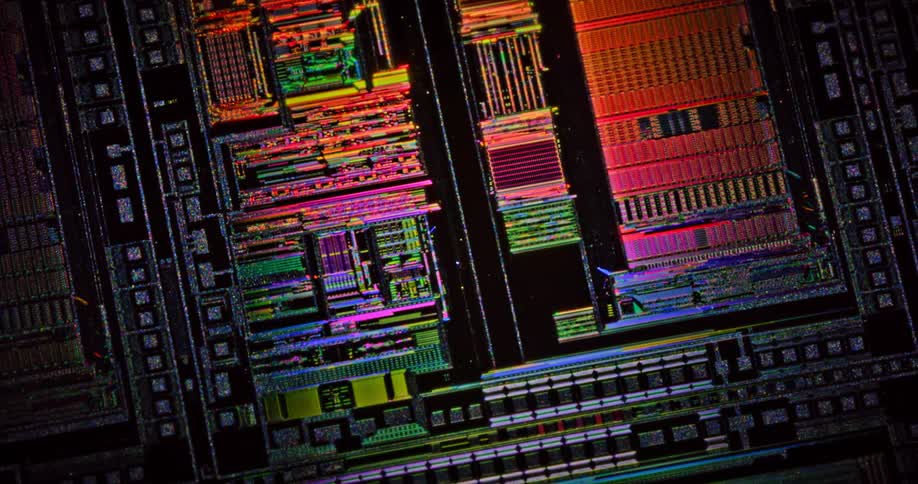 Close up of microchip