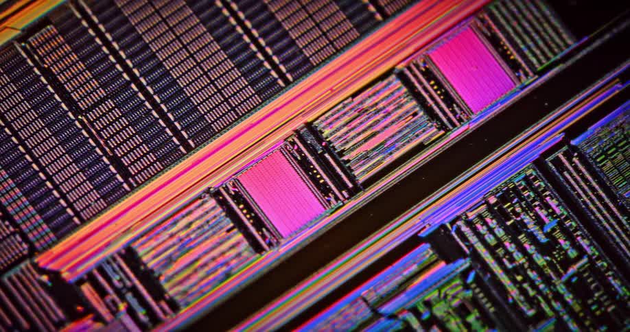 An up close of a colorful circuit board
