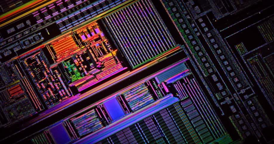 Close up of microchip