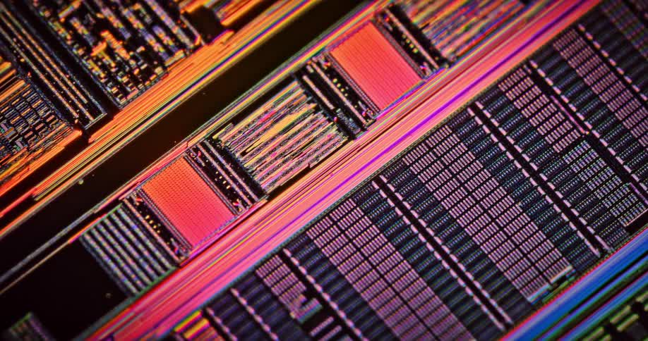 Close up of microchip