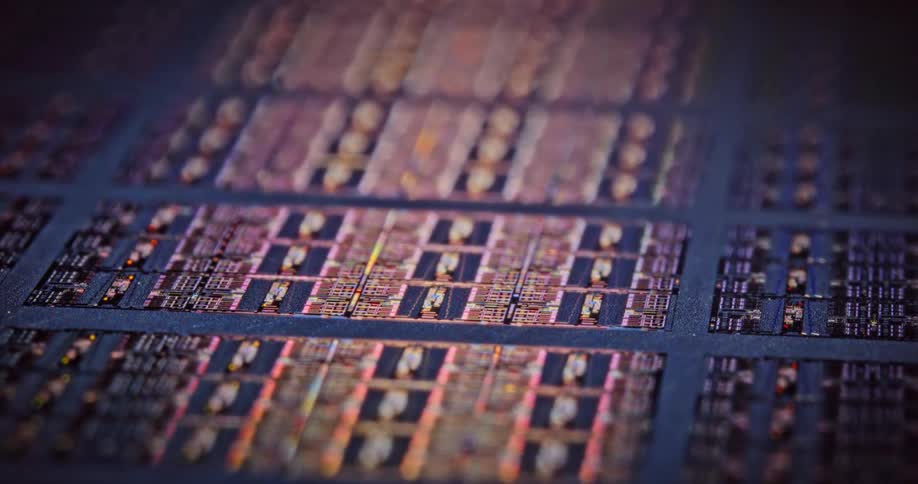 A close up of a colorful circuit board