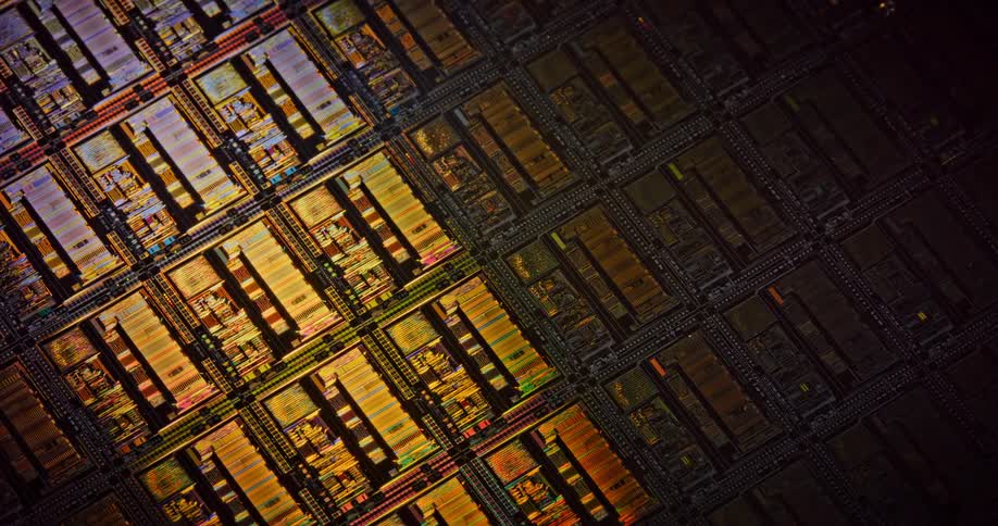 Close up of microchip