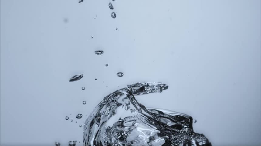 The bubbles move up underwater