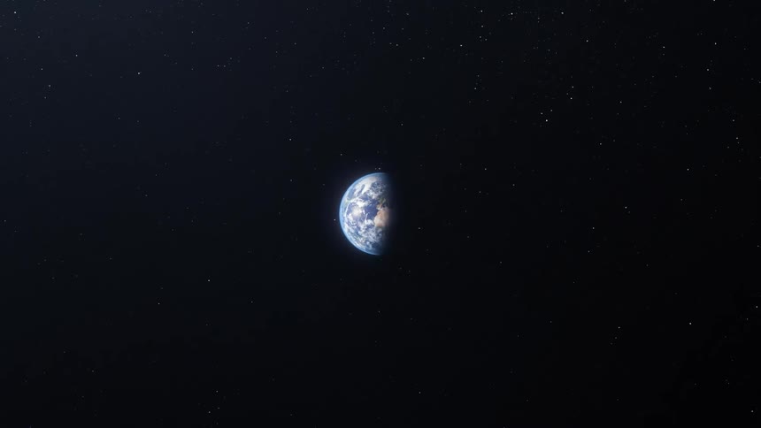 Revolving earth from outer space