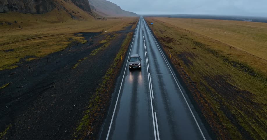 Car traveling down a highway