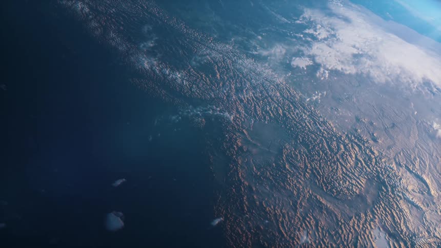 Pacific Northwest is seen from space in aerial view
