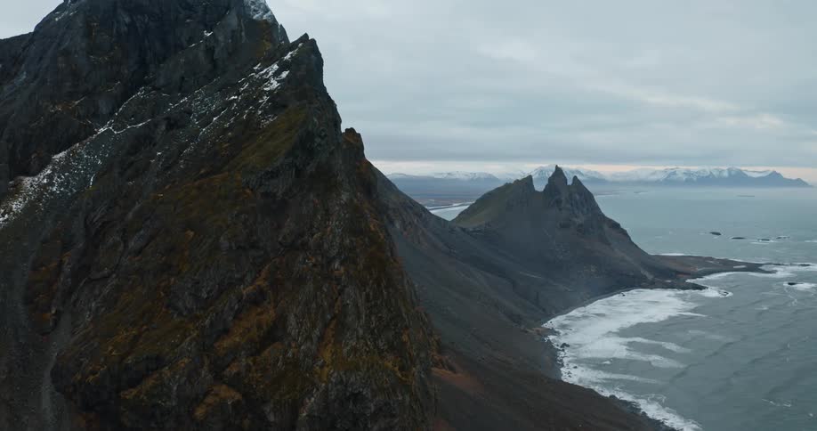 The island is covered in mountains