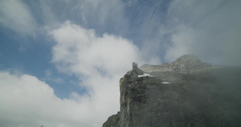 An aerial view of a mountain