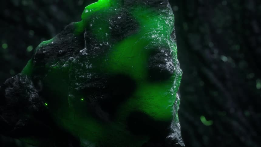 Radioactive rock is emitting particles