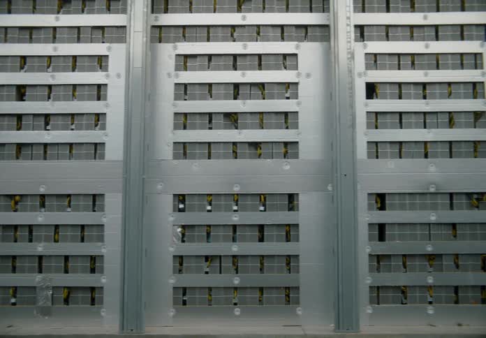 Tall stacks of servers