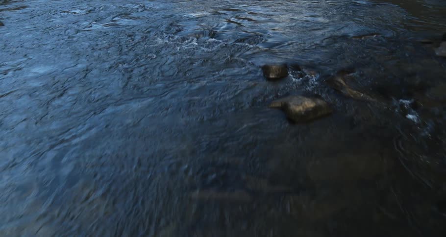 Water rushing through rocks in a stream