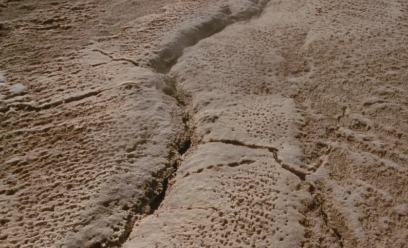 A view of sand in a desert is displayed