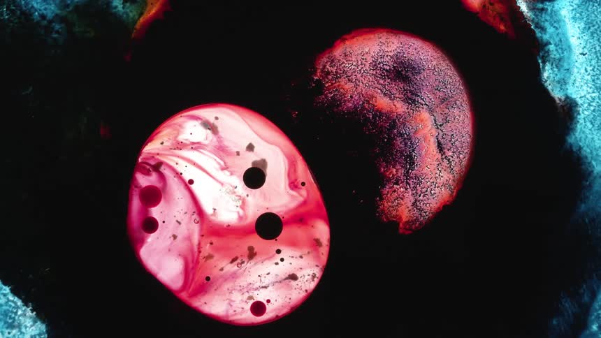 The colors move and mix