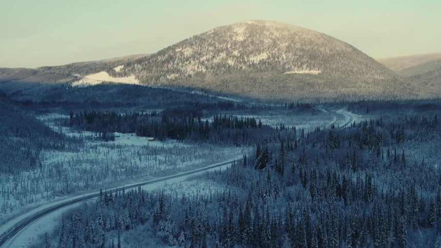 The view is of the nature area in the winter time