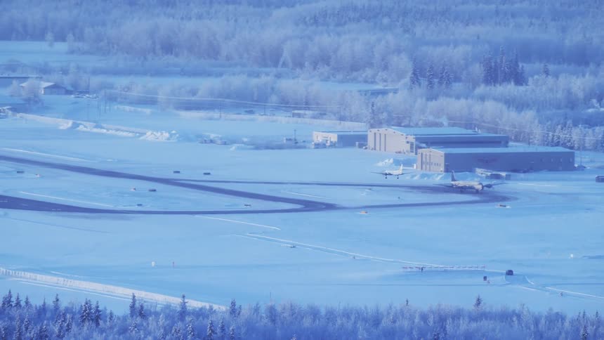 The view is of the winter area in the middle of the day time