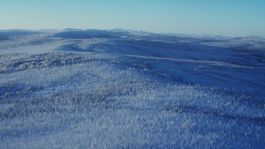 A snow covered mountainous landscape
