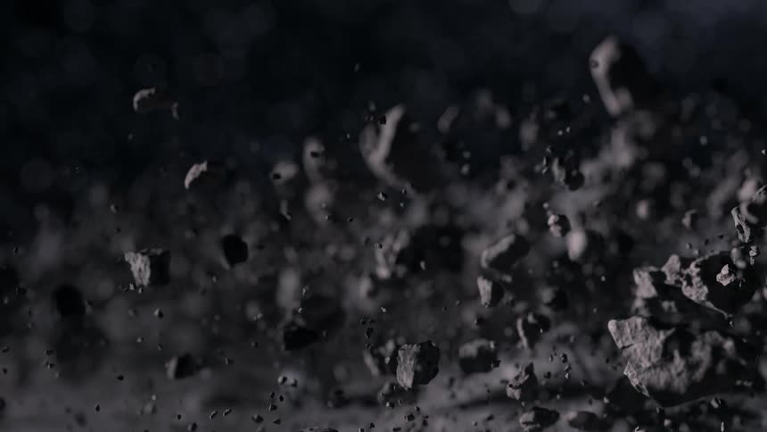 Rocks and dirt being thrown into the air