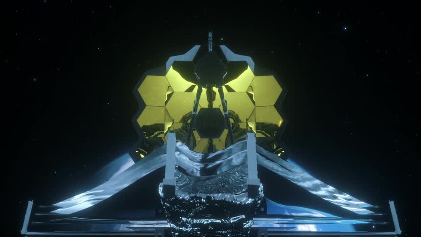 Close up of the James Webb Space Telescope