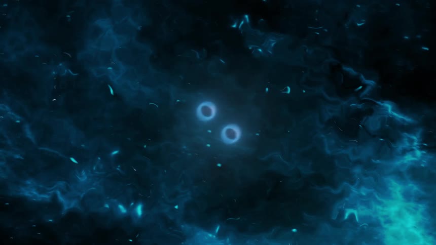 Two black holes are spinning around each other to a rhythm