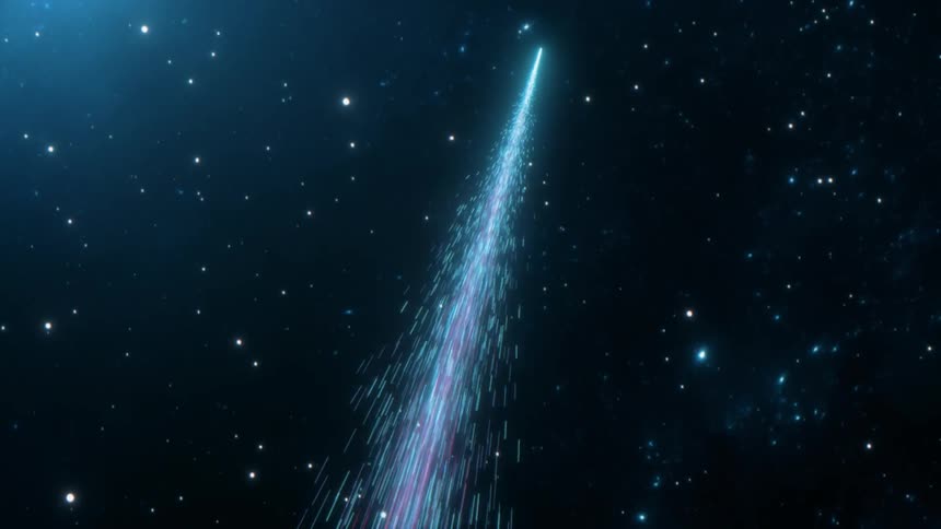 A bright astronomical object moving very fast through space