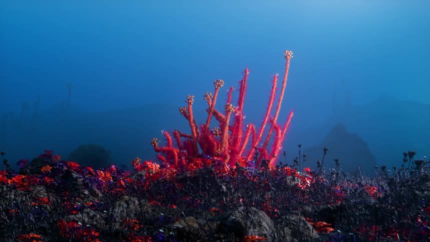 Abstract Coral in the ocean