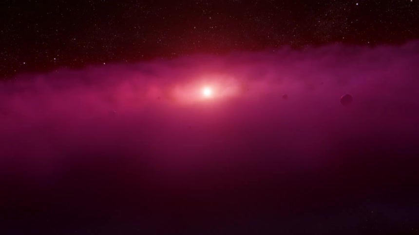 Solar system filled by gaseous disk rotates against outer space