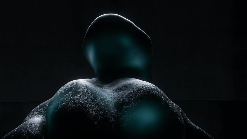 The back of an alien creature on display
