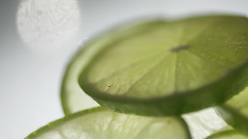 Close up of lime slices